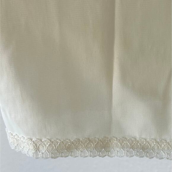 Vintage Lorraine Slip Dress Ivory Lace Trim Adjustable Straps 70s 80s Made USA - Picture 5 of 14